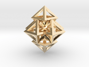 R12 Pendant. Perfect Pyramid Structure. in 14K Yellow Gold