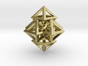 R12 Pendant. Perfect Pyramid Structure. in 18k Gold Plated Brass