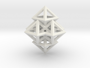 R12 Pendant. Perfect Pyramid Structure. in White Natural Versatile Plastic