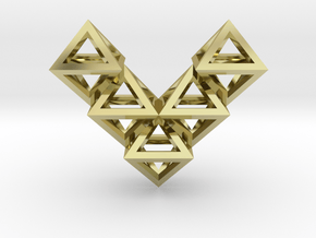 V10 Pendant. Perfect Pyramid Structure. in 18k Gold Plated Brass