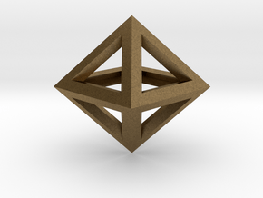 S2 Pendant. Perfect Pyramid Structure. in Natural Bronze