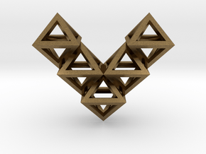V10 Pendant. Perfect Pyramid Structure. in Natural Bronze