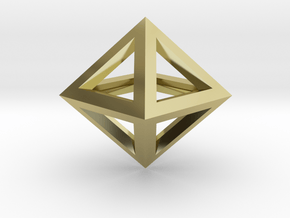S2 Pendant. Perfect Pyramid Structure. in 18k Gold Plated Brass