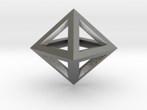 S2 Pendant. Perfect Pyramid Structure. in Natural Silver