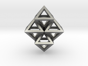 R8 Pendant. Perfect Pyramid Structure. in Natural Silver