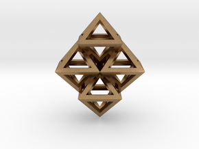 R8 Pendant. Perfect Pyramid Structure. in Natural Brass