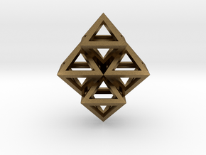 R8 Pendant. Perfect Pyramid Structure. in Natural Bronze