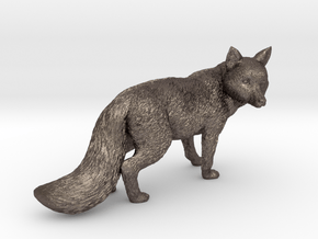 Fox in Polished Bronzed Silver Steel