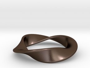 Moebius Strip Pendant (1.5 turns) in Polished Bronze Steel