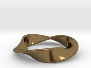 Moebius Strip Pendant (1.5 turns) in Polished Bronze