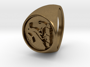 Custom Signet Ring 21 V2 in Natural Bronze