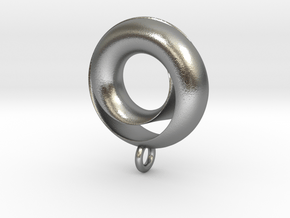 Negative Möbius Pendant in Natural Silver