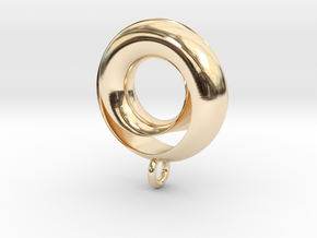 Negative Möbius Pendant in 14k Gold Plated Brass