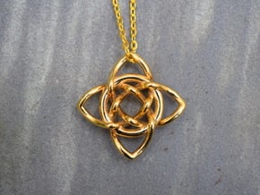 Quaternary Pendant in 18k Gold Plated Brass