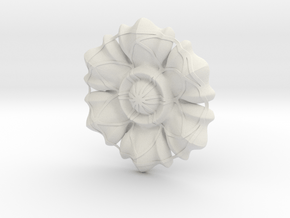 Figure Rosette in White Natural Versatile Plastic: Medium