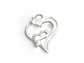 Arrow Heart Pendant in Rhodium Plated Brass