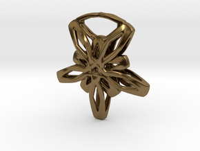 Star Flower Pendant in Polished Bronze