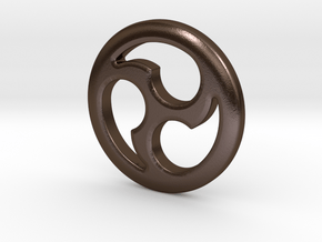 Tomoe Medallion 1.3" (HiRes) in Polished Bronze Steel