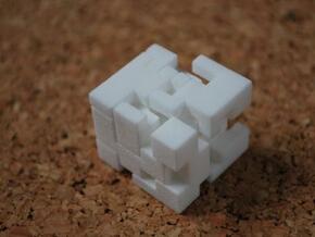 Cubed Burr II in White Natural Versatile Plastic