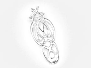 Infinity pendant knot in Rhodium Plated Brass