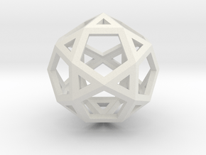 IcosiDodecahedron 1.5" in White Natural Versatile Plastic