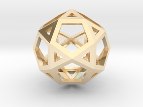 IcosiDodecahedron 1.5" in 14k Gold Plated Brass