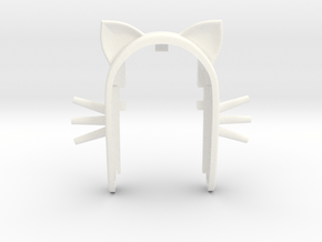 CAT 2 key fob  in White Processed Versatile Plastic