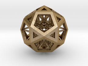 Super IcosiDodecahedron 1.5" in Polished Gold Steel