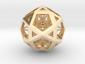 Super IcosiDodecahedron 1.5" in 14K Yellow Gold