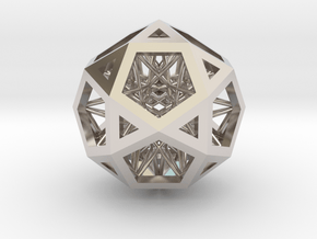 Super IcosiDodecahedron 1.5" in Rhodium Plated Brass