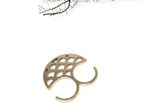 Mermaid double ring in Polished Bronze