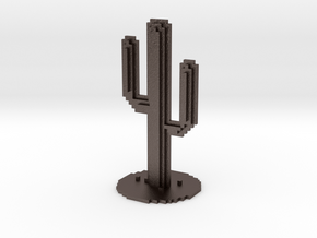 VOXEL CACTUS Chrome in Polished Bronzed Silver Steel