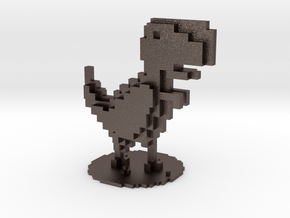 Voxel Dino T-Rex Chrome in Polished Bronzed Silver Steel