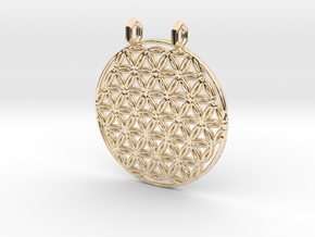 Flower Of Life Pendant (2 Loops) in 14k Gold Plated Brass