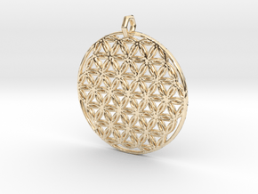 Flower Of Life Pendant (1 Loop) in 14k Gold Plated Brass