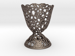 Voronoi Egg Holder in Polished Bronzed Silver Steel
