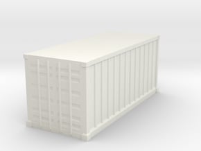 Shipping Container, Standard 20 foot in White Natural Versatile Plastic: 1:87 - HO