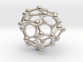 0020 Fullerene c34-5 c2 in Rhodium Plated Brass