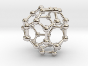 0021 Fullerene c34-6 c3v in Rhodium Plated Brass