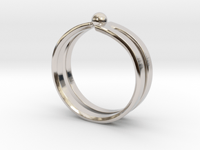Wave Ring in Rhodium Plated Brass: 7 / 54