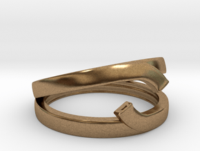 Double Ring "Comma" in Natural Brass: 12 / 66.5