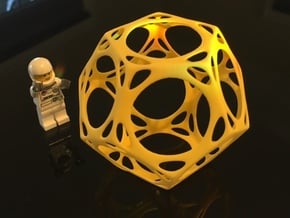 Dodecahedron Porthole Wireframe in Yellow Processed Versatile Plastic