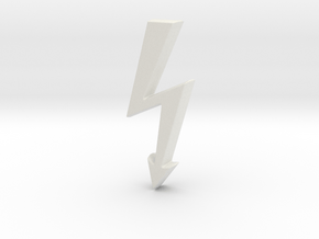 Electrical Hazard Lightning Bolt b in White Natural Versatile Plastic