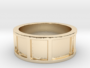 Inlay Ring Size 8 in 14K Yellow Gold