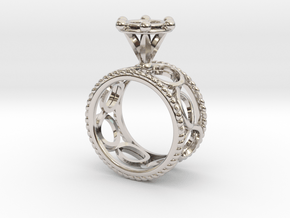 Ring Byzantinium Wide in Rhodium Plated Brass: 5.5 / 50.25
