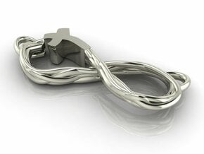 Infinity symbol religion pendant	 in Fine Detail Polished Silver