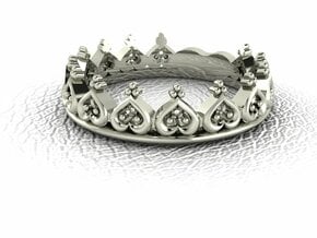 Sizeable Crown Ring no stones in 14k White Gold