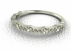 Wedding band halo stack ring 2 NO STONES SUPPLIED in 14k White Gold
