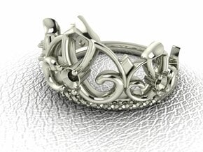 Crown ring Princess NO STONES SUPPLIED in 14k White Gold