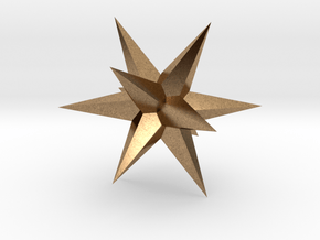 Star - Stellated Dodecahedron in Natural Brass: Small